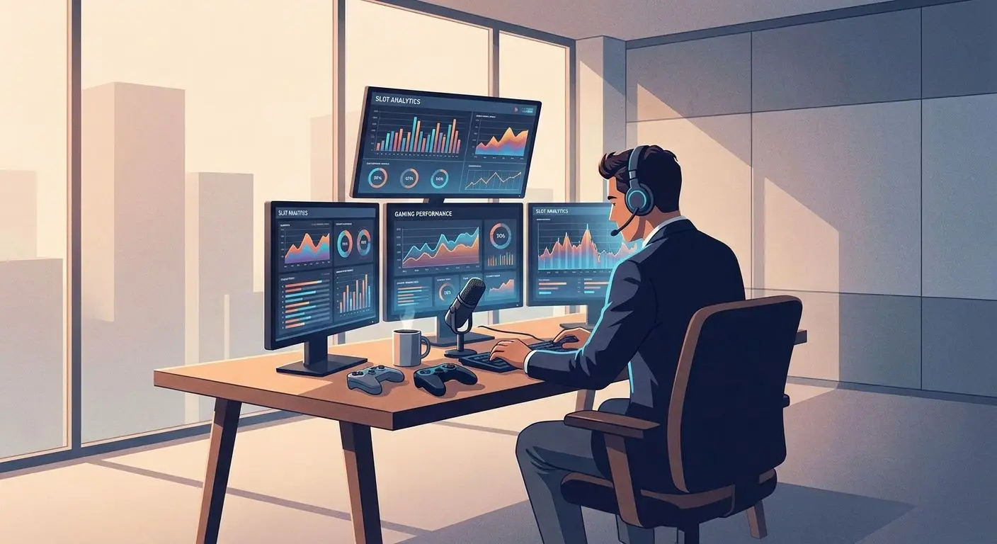 Illustration einer fiktiven Expertenfigur, die RTP-Daten analysiert