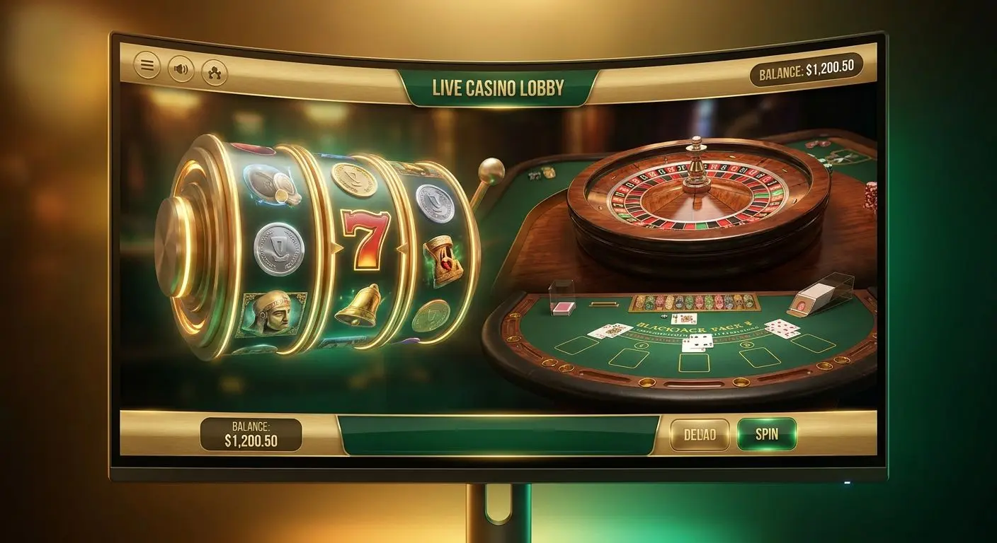 Mix aus Highroller-Slots und Tischspielen in moderner Online-Optik