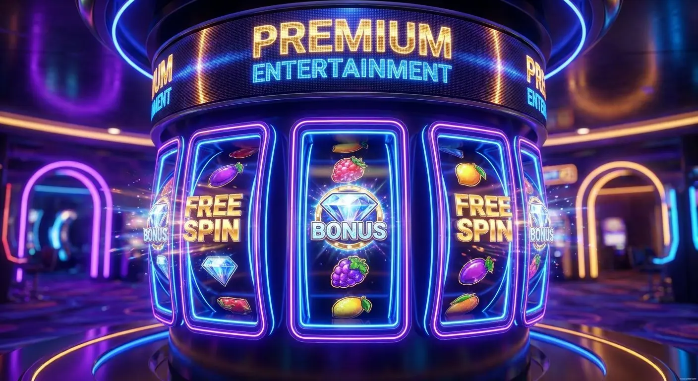 Bunte Slot-Szene mit Symbolen für Freispiele und Bonus-Features