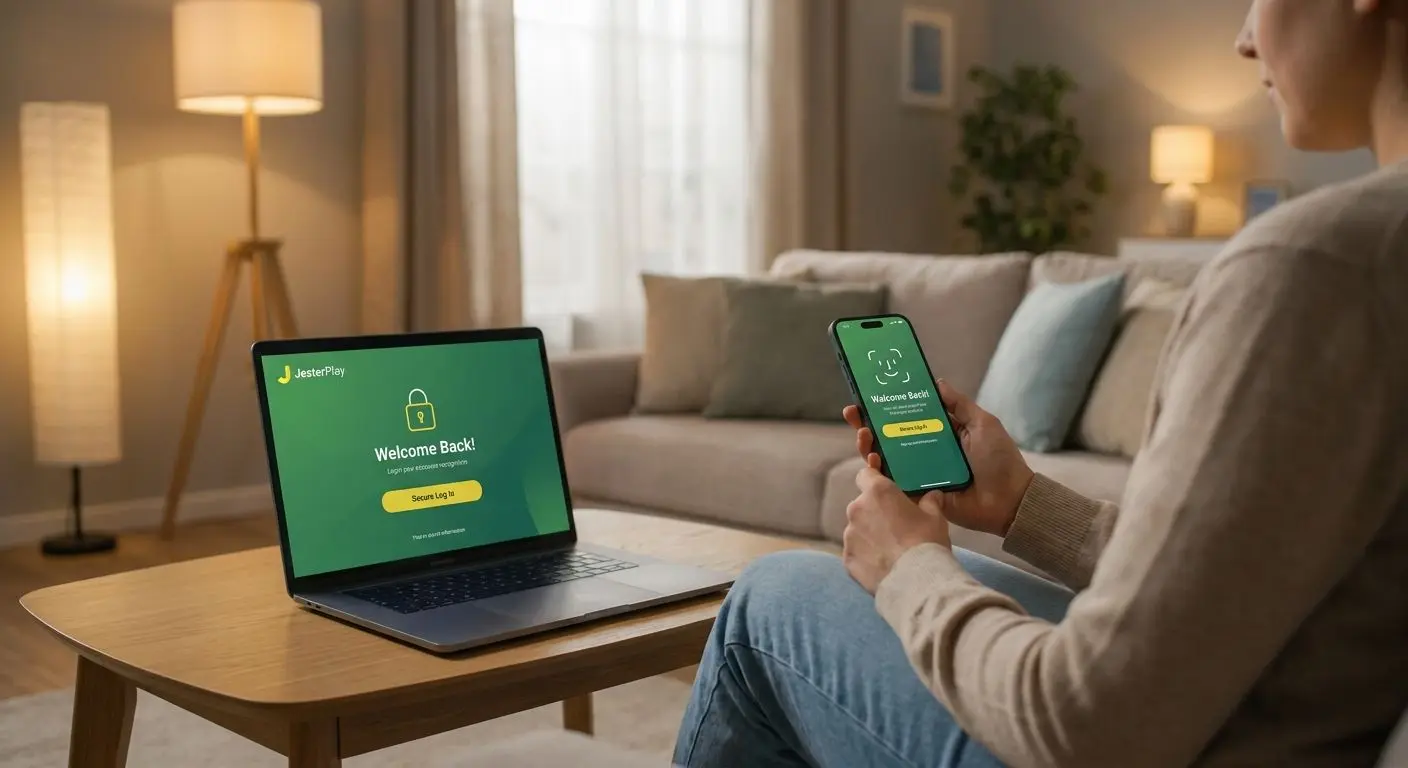 Einfacher Login-Prozess auf Laptop und Smartphone