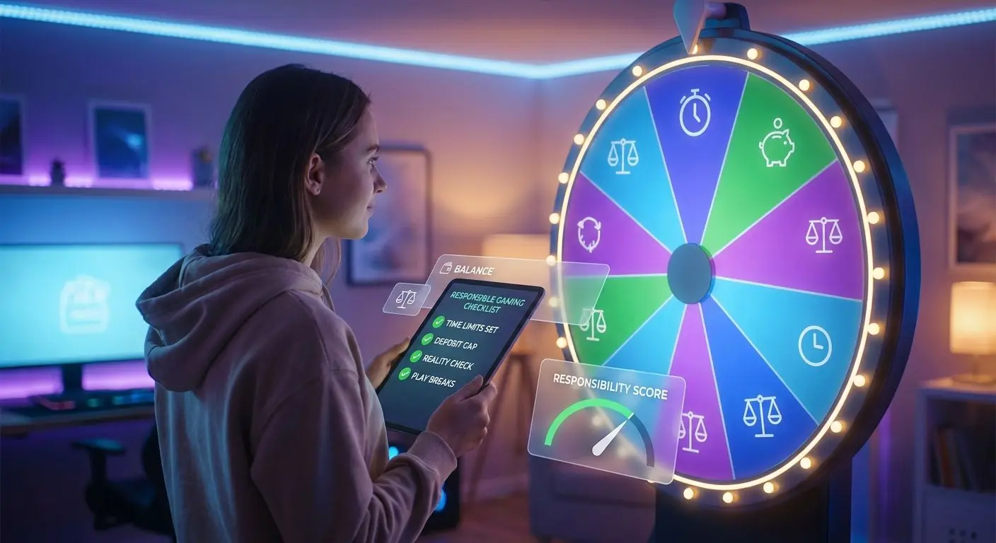 Spieler mit Checkliste neben Prize Twister für cleveres Spielen