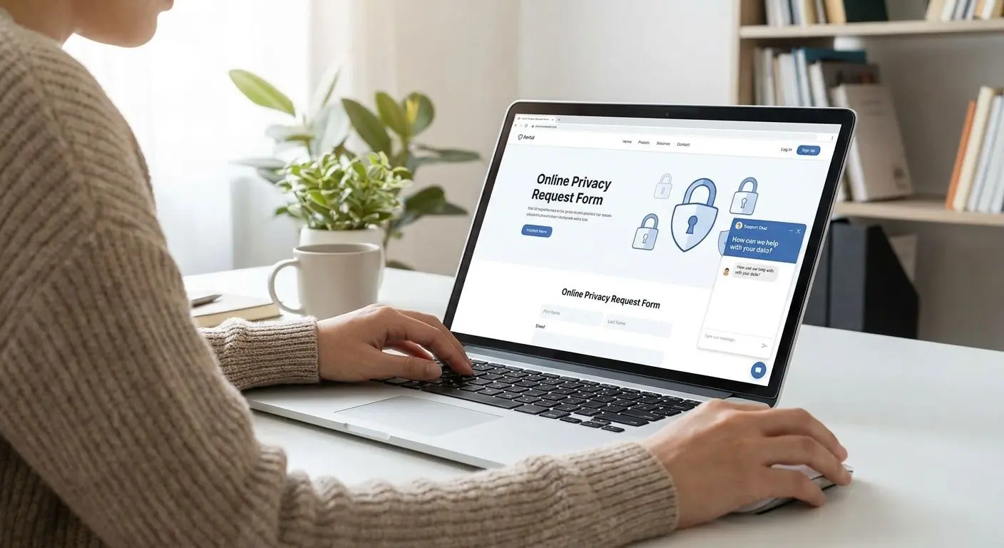 Nutzer stellt online eine Datenschutzanfrage