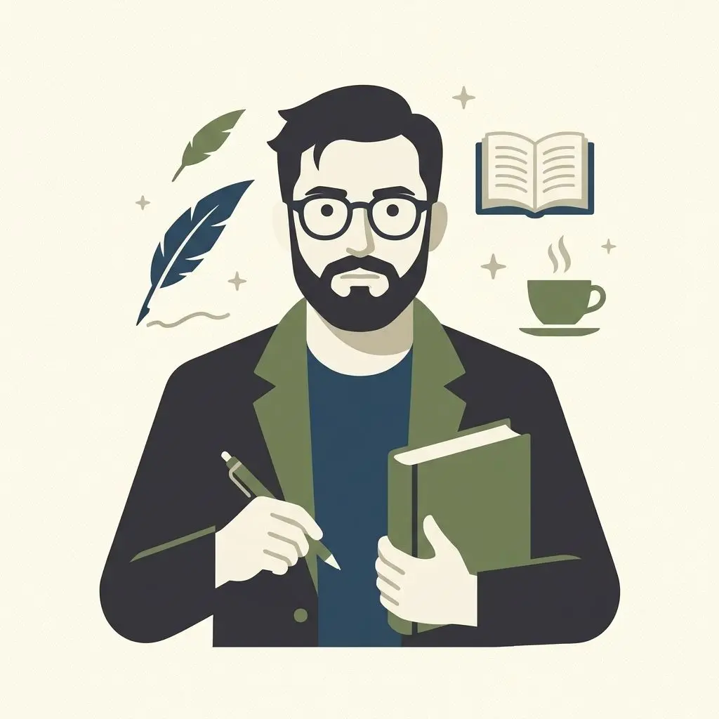 Stilisierte neutrale Autoren-Illustration für Harald Pia