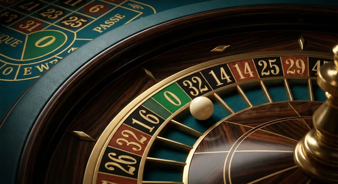 Roulette-Kessel und Layout mit Fokus auf europäische Variante